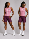 Cycling Out Loud Women's Rose Pink sleeveless cycling jersey, front view