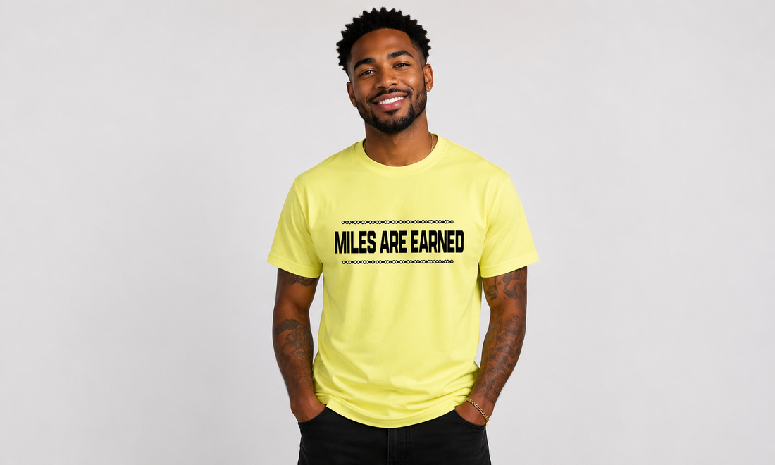 Miles Are Earned T-Shirt - Yellow