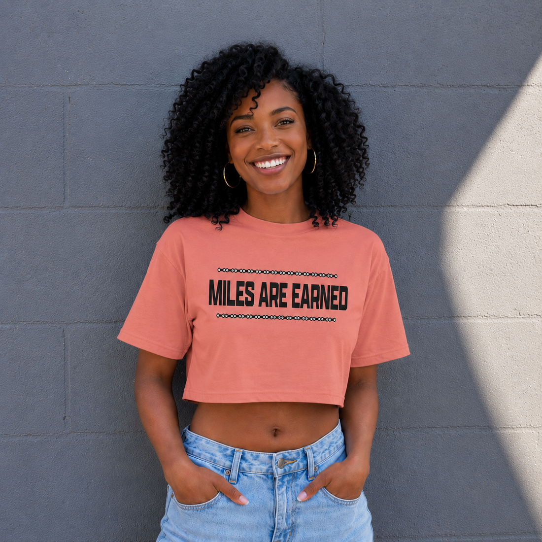 Crop Miles Are Earned T-Shirt - Terracotta