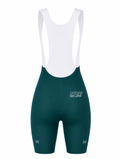 Cycling Out Loud Women's Emerald Green cycling bibs, back view