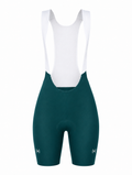 Cycling Out Loud Women's Emerald Green seamless cycling bibs, front view