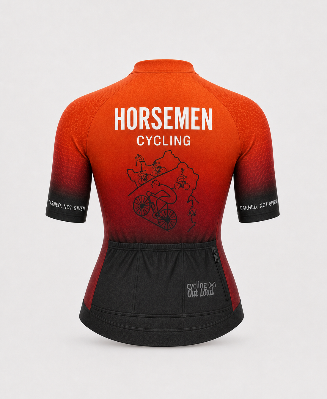 Cycling Out Loud Custom Horsemen Cycling women's jersey, front view