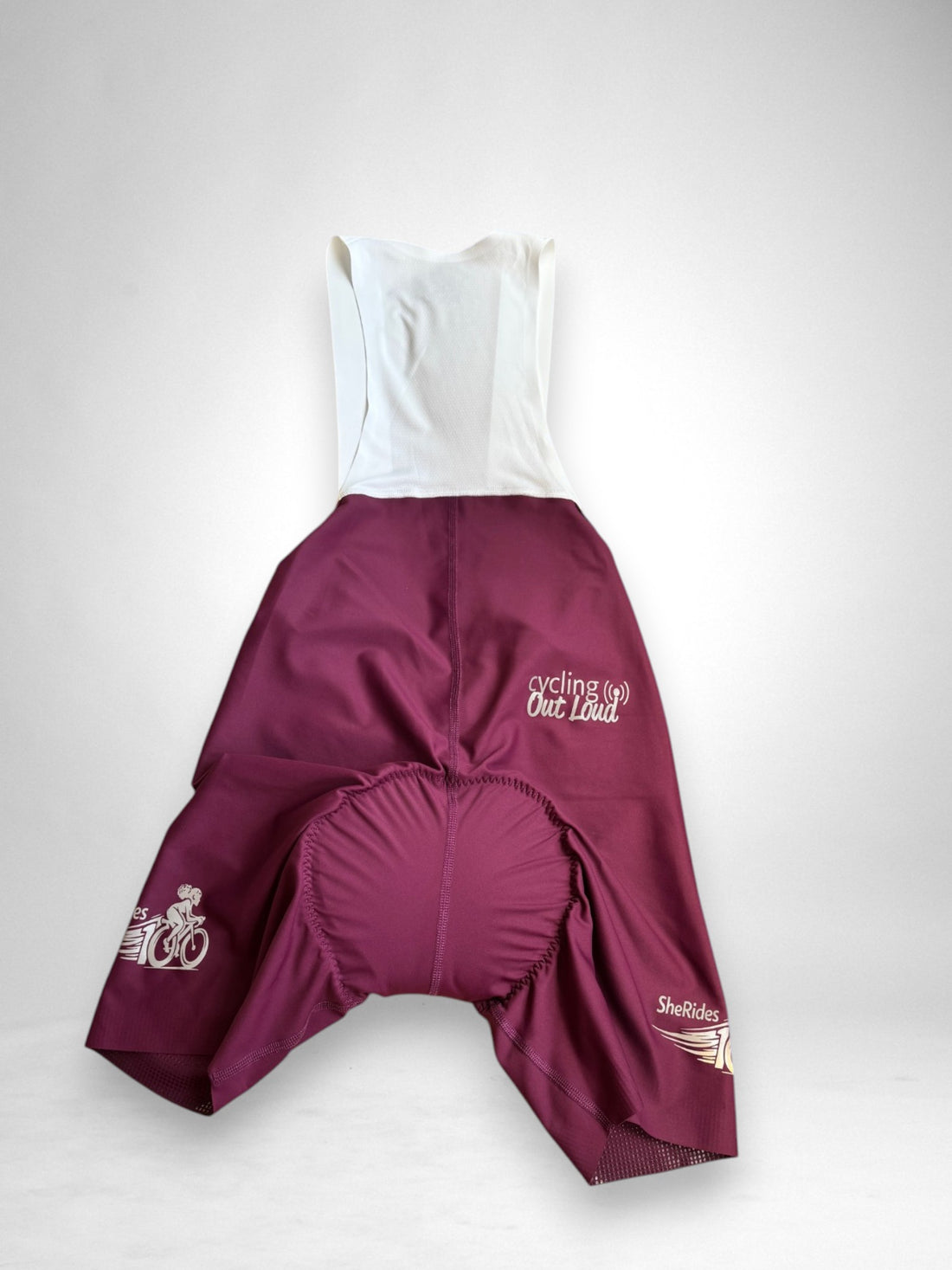 SheRides 100 Custom Seamless Cycling Bibs - Bordeaux
