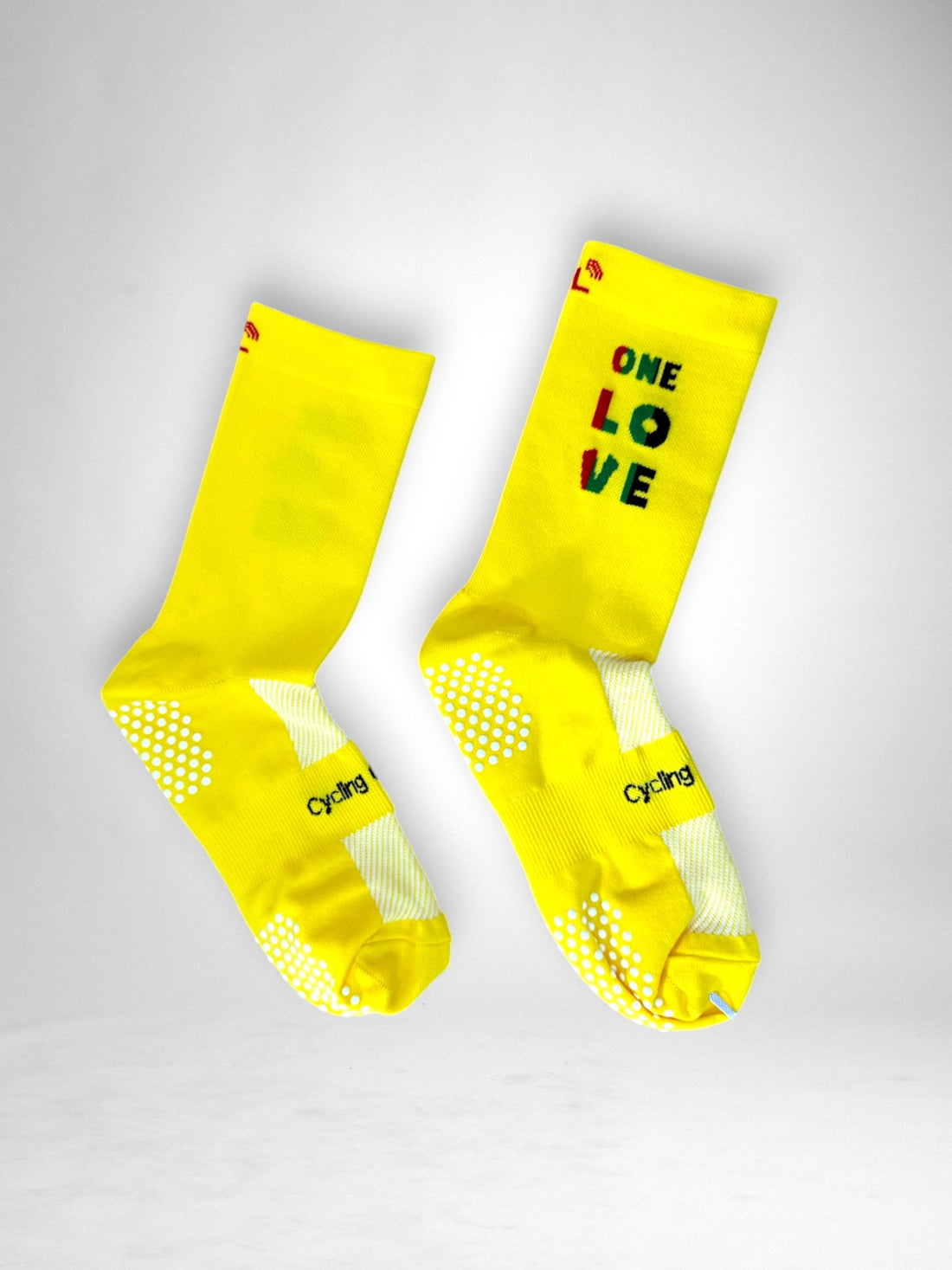One Love Yellow Compression Cycling Socks