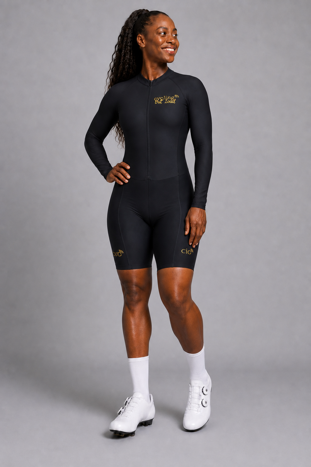 Black & Gold Performance Cycling Skinsuit