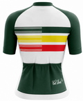 Cycling Out Loud Women's Trifecta jersey worn on model, side view