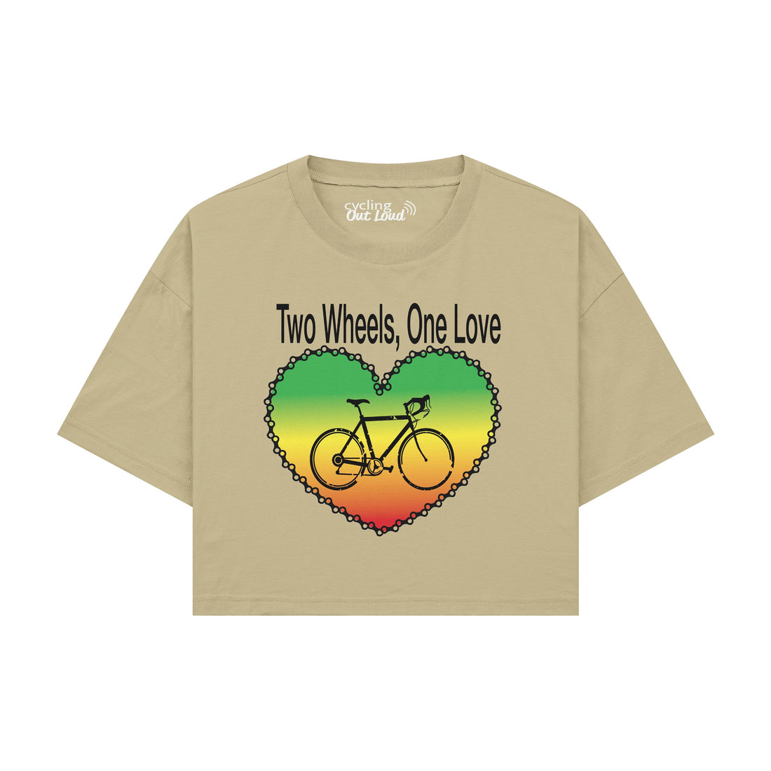 Two Wheels One Love Crop - Wheat